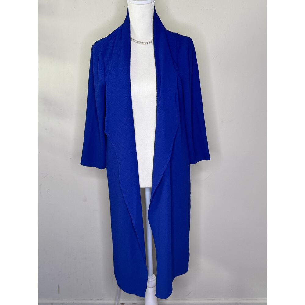 Travelers Collection by Chico's Navy Blue Crepe Hi Lo Cardigan Jacket Size 0